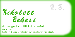 nikolett bekesi business card