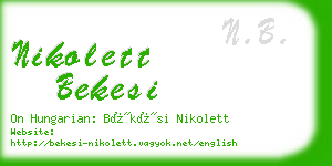 nikolett bekesi business card